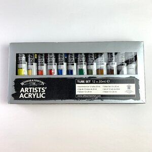 Vintage Winsor&Newton Artists' Acrylic Tube Set, 12 x 20ml tubes